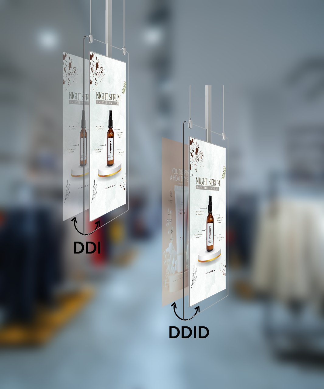 Double face suspendu · libérer le sol