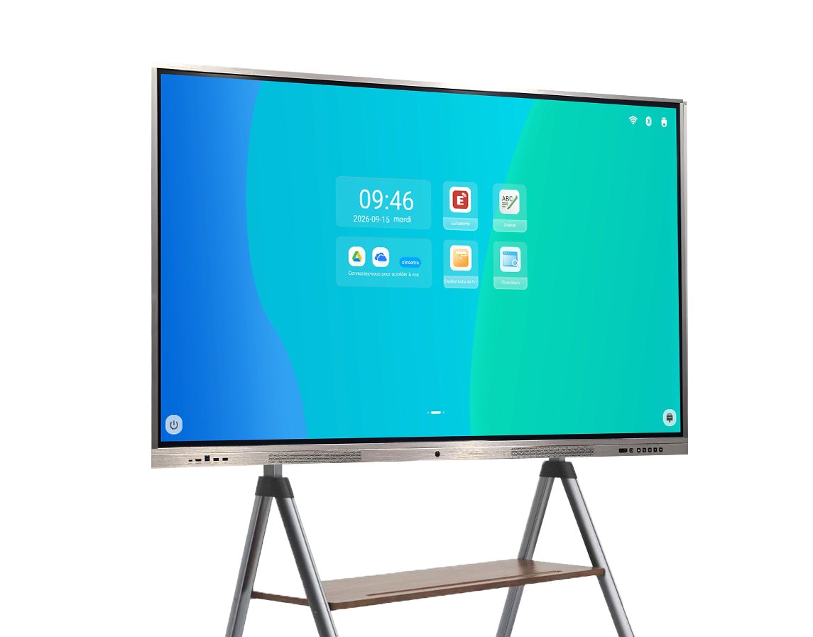 Écran MFC A8 présenté sur un support mobile optionnel