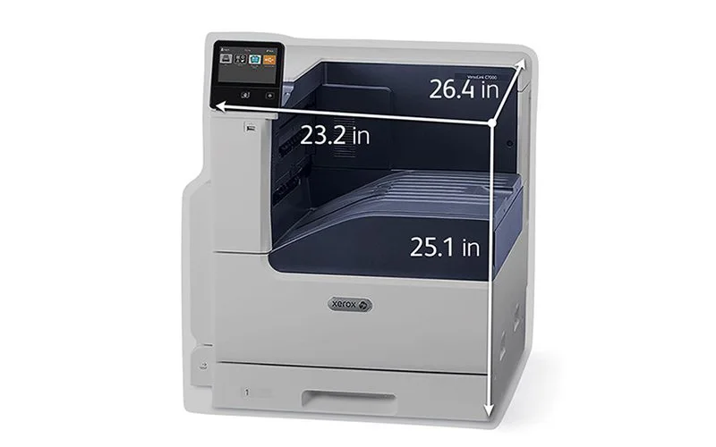 Dimensions de l'imprimante couleur Xerox® VersaLink® C7000