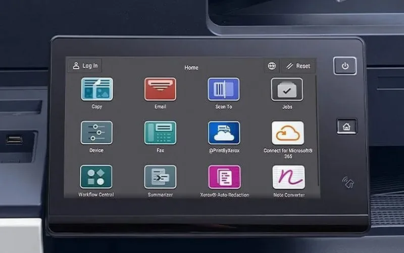 Menu de l'écran des imprimantes multifonction couleur Xerox® AltaLink® série C8200